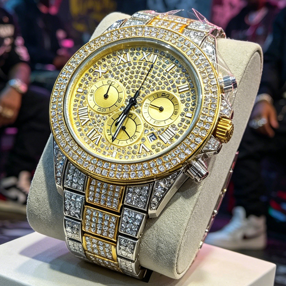 Luxury Watch And Jewelry Brand - Montre Quartz Homme Hip Hop Bling