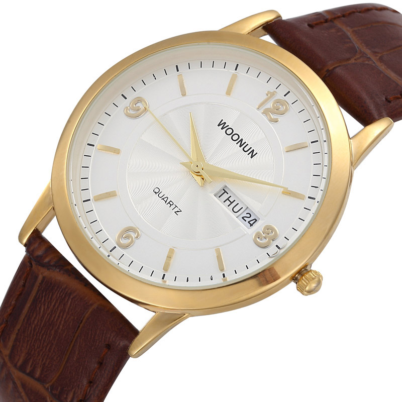 Luxury Watch Longines - Montre-bracelet minimaliste en cuir pour homme,