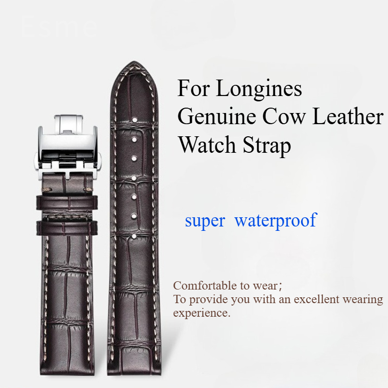 Luxury Watch Longines - Bracelet de montre en cuir véritable