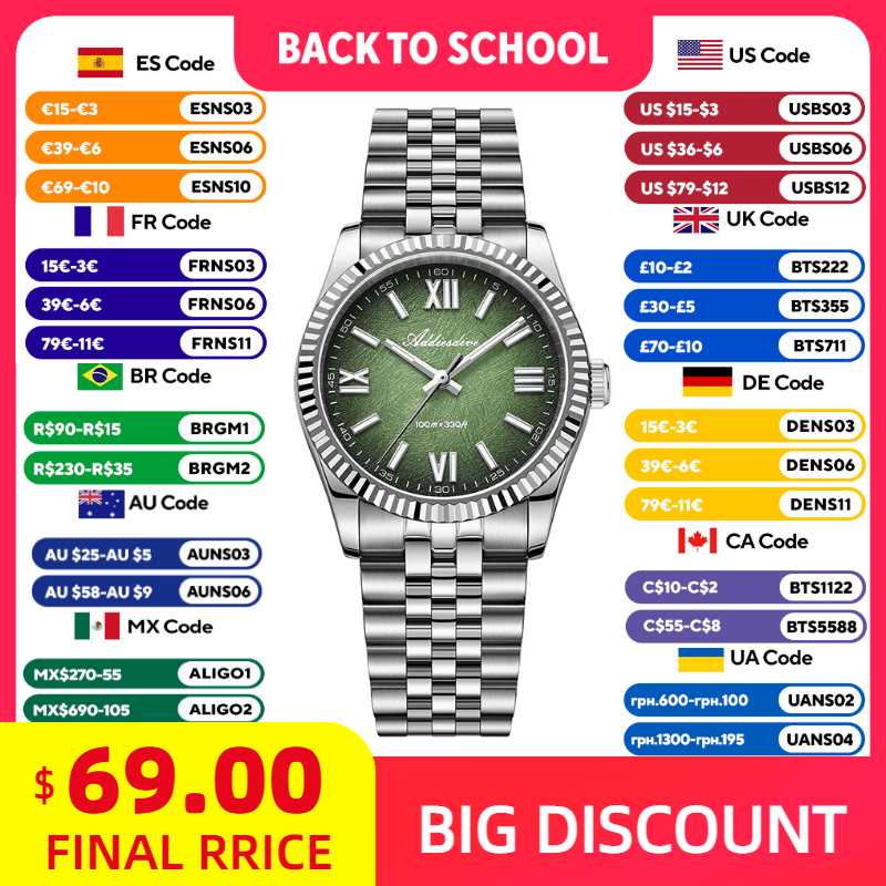 Luxury Watch Hand - ADDIESDIVE montre élégante pour femme, verre