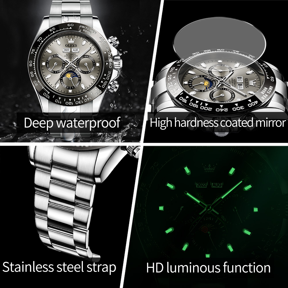 OLEVS 6654 montre de luxe pour - Chronograph Flyback Watch avis et prix
