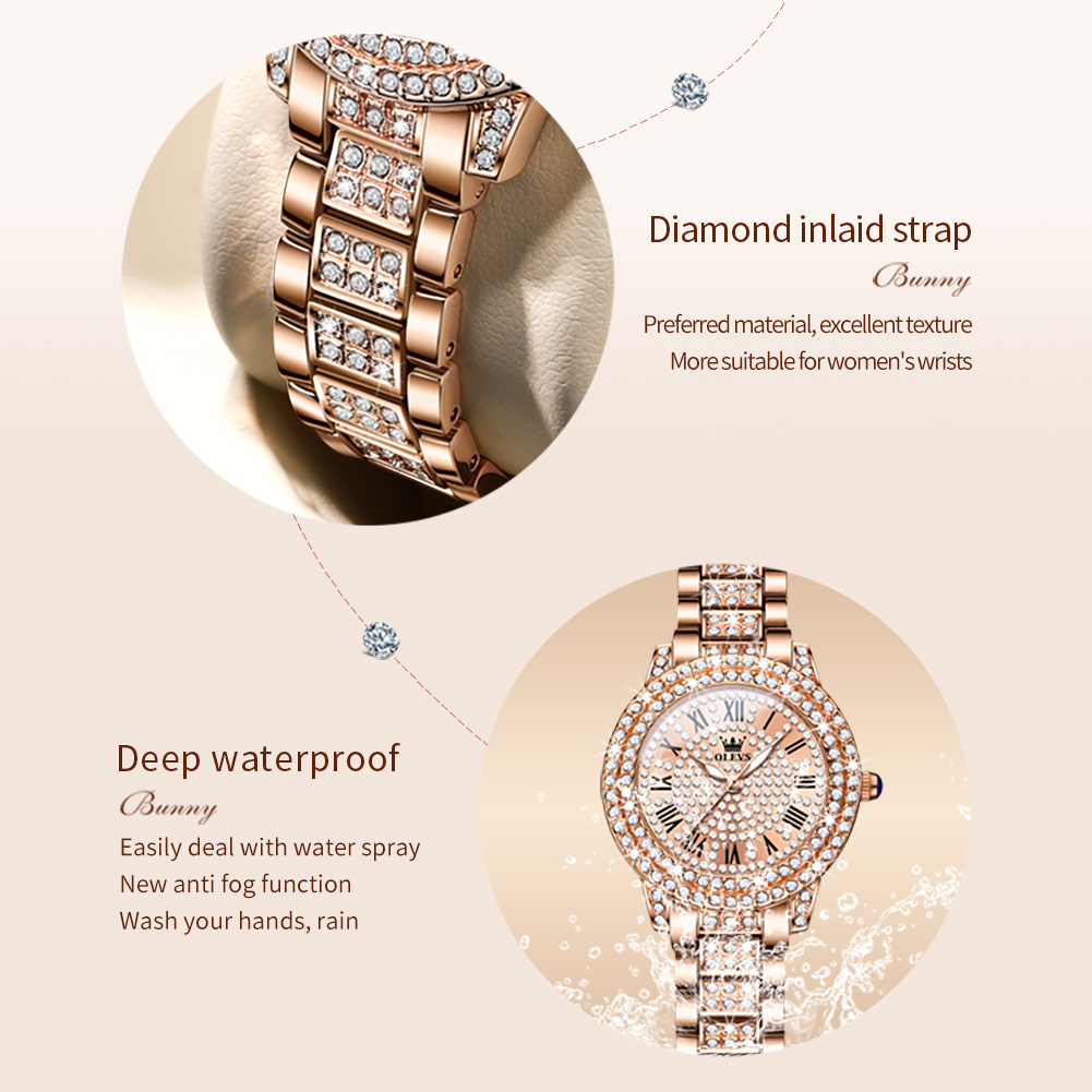 OLEVS 9943 luxe tout diamant m - Luxury Watch For Girls avis et prix